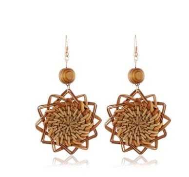 Statement Fan Drop Earrings with Artistic Design