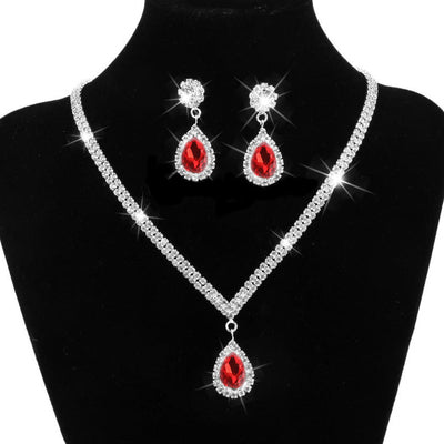 Crystal Teardrop Jewelry Set