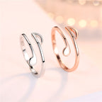 Minimalist Open Wrap Ring – Adjustable Modern Curve Band