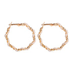 Vintage Pearl Wrapped Hoop Earrings