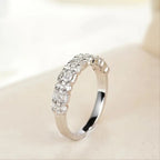Triple Row Baguette and Round Eternity Band Ring