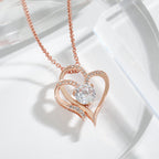 Double Heart Crystal Necklace
