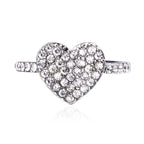 Sparkling Pavé Heart Ring – Romantic Crystal Statement Band