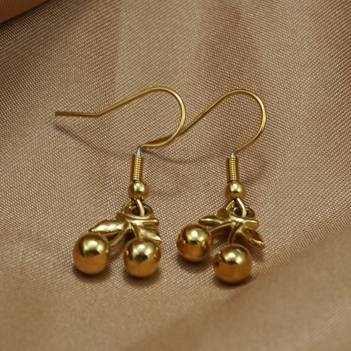 Cherry Pendant Necklace & Matching Drop Earrings