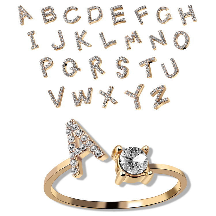 Personalized Diamond Initial Ring