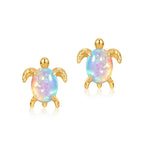 Ocean Series Turtle Opal Earrings