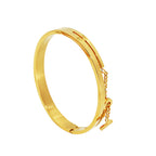 Chain-Detail Bangle Bracelet with Structured Lock Design