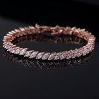Marquise Stone Line Bracelet with Elegant Linked Design