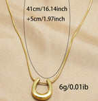 Minimalist Double-Hoop Pendant Necklace