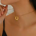 Minimalist Double-Hoop Pendant Necklace