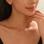 Butterfly Charm Necklace & Matching Stud Earrings