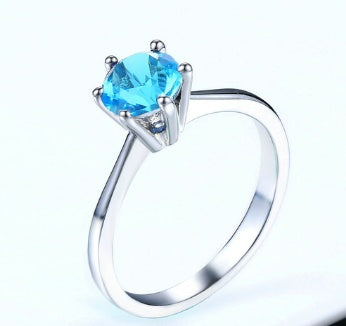 Classic Solitaire Birthstone Ring – Minimalist Round Cut Statement Ring