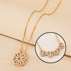 Gold Crystal Heart Cluster Necklace – Elegant Multi-Heart Pendant Chain