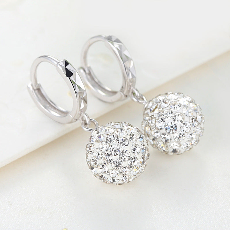 Sparkling Rhinestone Drop Hoop Earrings