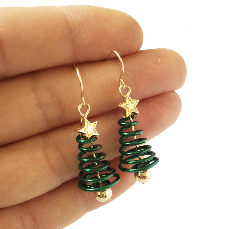 Festive Christmas Tree DIY Earrings with Star & Bell Detail