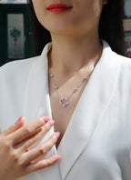 Sparkling Floral Halo Necklace