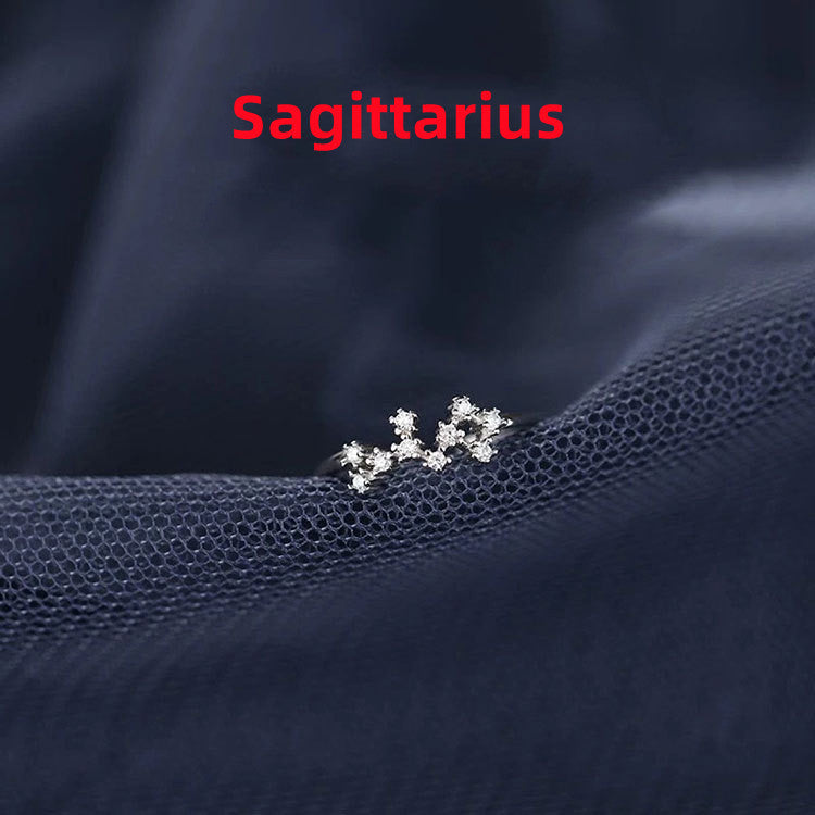 Zodiac Constellation Adjustable Ring – Celestial Star Sign Band