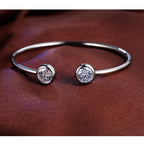 Open Cuff Bracelet with Dual Stone End Detail