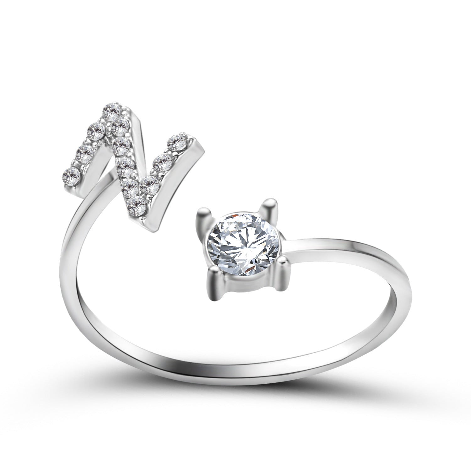 Personalized Diamond Initial Ring