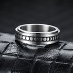 Minimalist Stainless Steel Band Ring – Engraved & Polished Finish