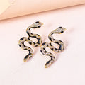 Green Rhinestone Snake Earrings