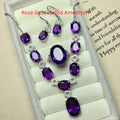 Ladies Inlaid Corundum Amethyst Jewelry Set