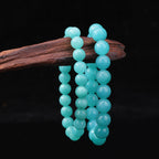 Round Bead Stretch Bracelet with Smooth Natural Finish