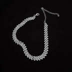 Silver Crystal Tennis Choker Necklace – Elegant Sparkling Statement Jewelry
