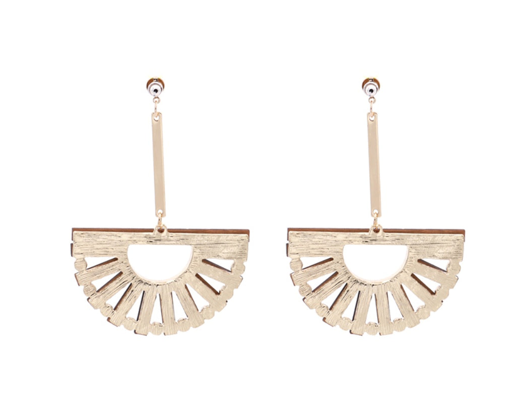Statement Fan Drop Earrings with Artistic Design