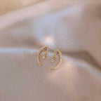 Elegant Crescent Moon & Star Drop Earrings