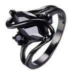 Midnight Orbit Black Rhodium Gemstone Statement Ring