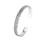 Engraved Open Cuff Bracelet with Flowing Pattern Detail