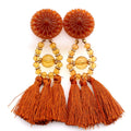 Bold Boho Tassel Earrings with Beaded Accents