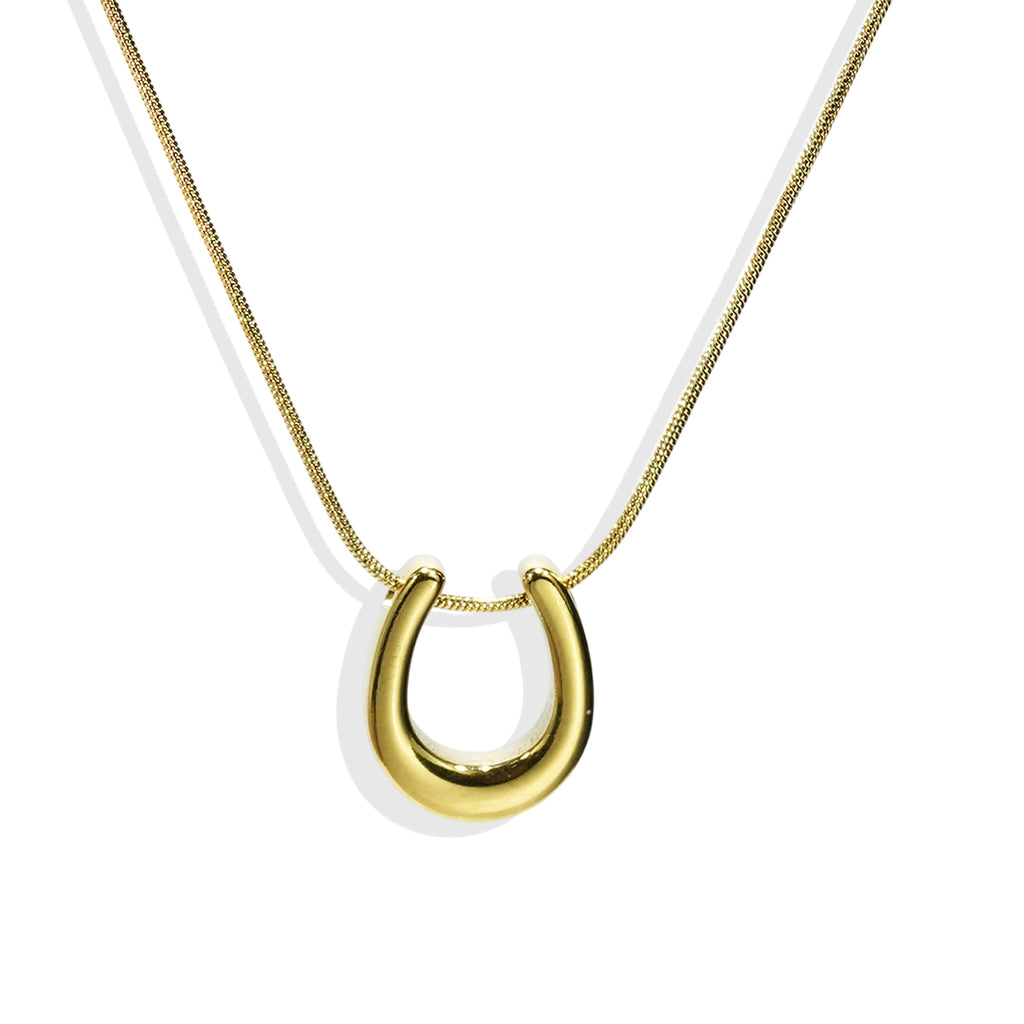 Minimalist Double-Hoop Pendant Necklace