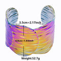 Wide Textured Cuff Bracelet with Sculptural Flow