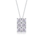 Rectangular Cluster Moissanite Pendant Necklace