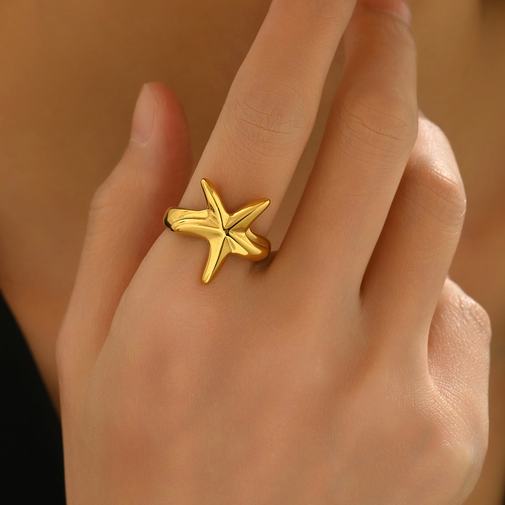 Sculptural Starfish Statement Ring