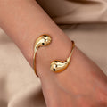 Sculptural Open Cuff Bracelet with Fluid Contour Design