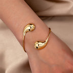 Sculptural Open Cuff Bracelet with Fluid Contour Design