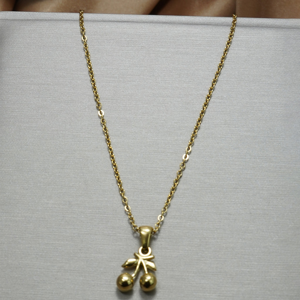 Cherry Pendant Necklace & Matching Drop Earrings