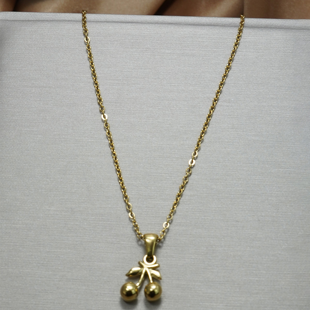 Cherry Pendant Necklace & Matching Drop Earrings