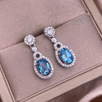 Blue Topaz Teardrop Earrings