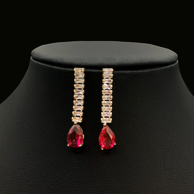 Fashion Green Crystal Bridal Jewelry Set