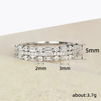Triple Row Baguette and Round Eternity Band Ring