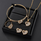 Gold Heart Jewelry Set