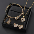Gold Heart Jewelry Set