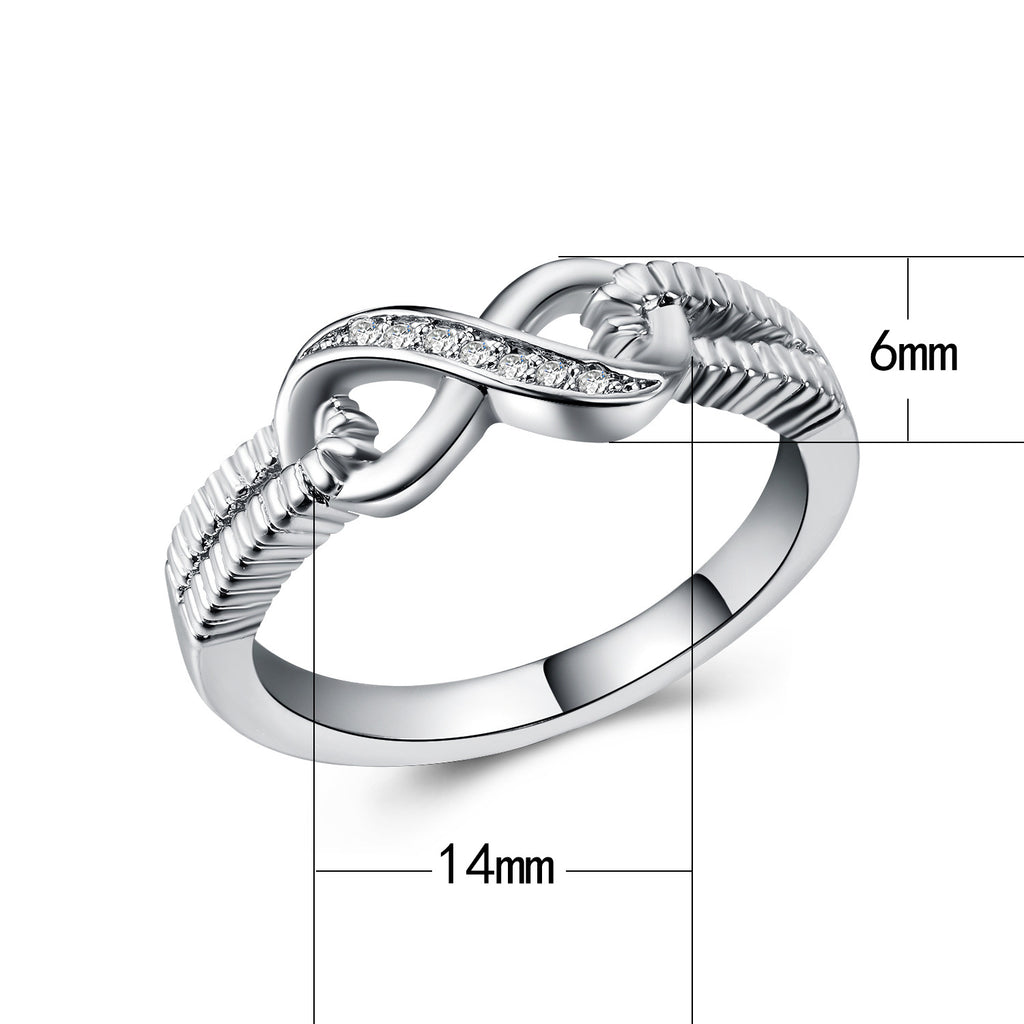 Infinity Knot Pavé Ring in Sterling Silver