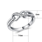 Infinity Knot Pavé Ring in Sterling Silver
