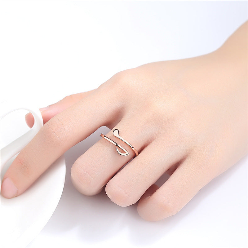 Minimalist Open Wrap Ring – Adjustable Modern Curve Band