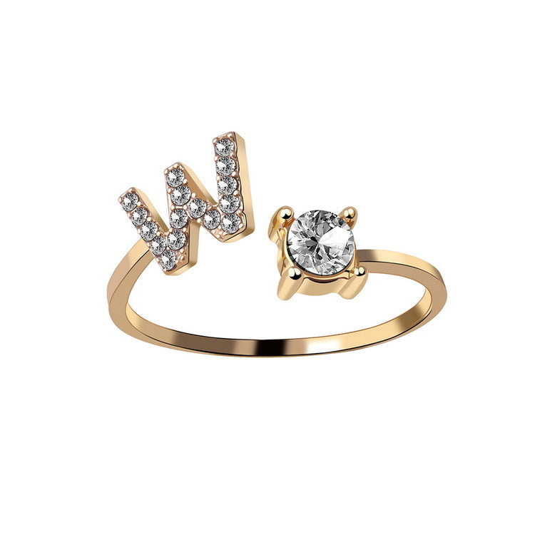 Personalized Diamond Initial Ring